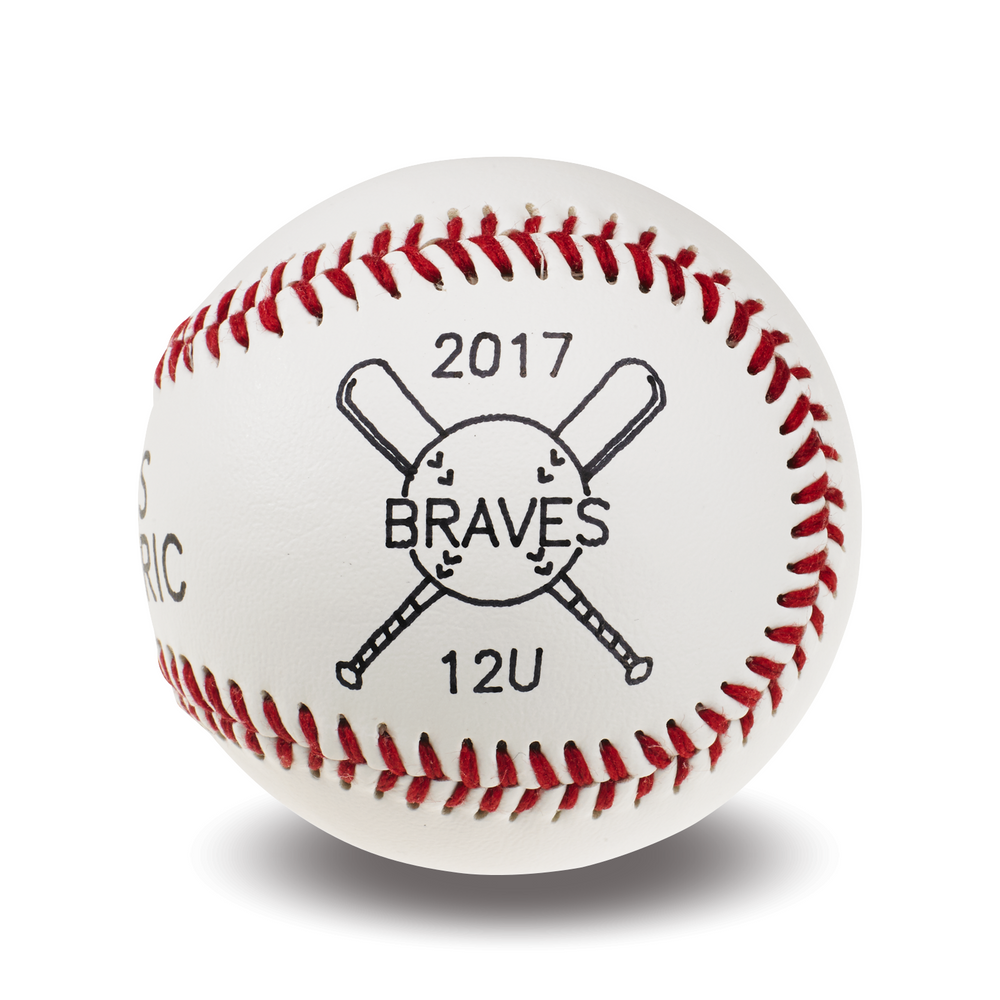 Engraved Baseball | Crossed Bat Graphic