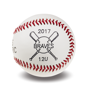 Custom Printed Baseball | Crossed Bat Graphic